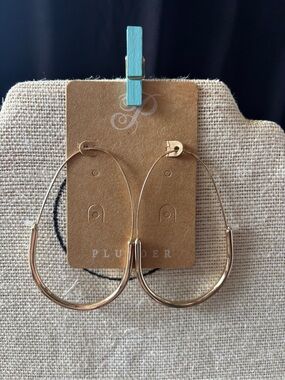 Plunder Rose Gold Oval Hoop Earrings